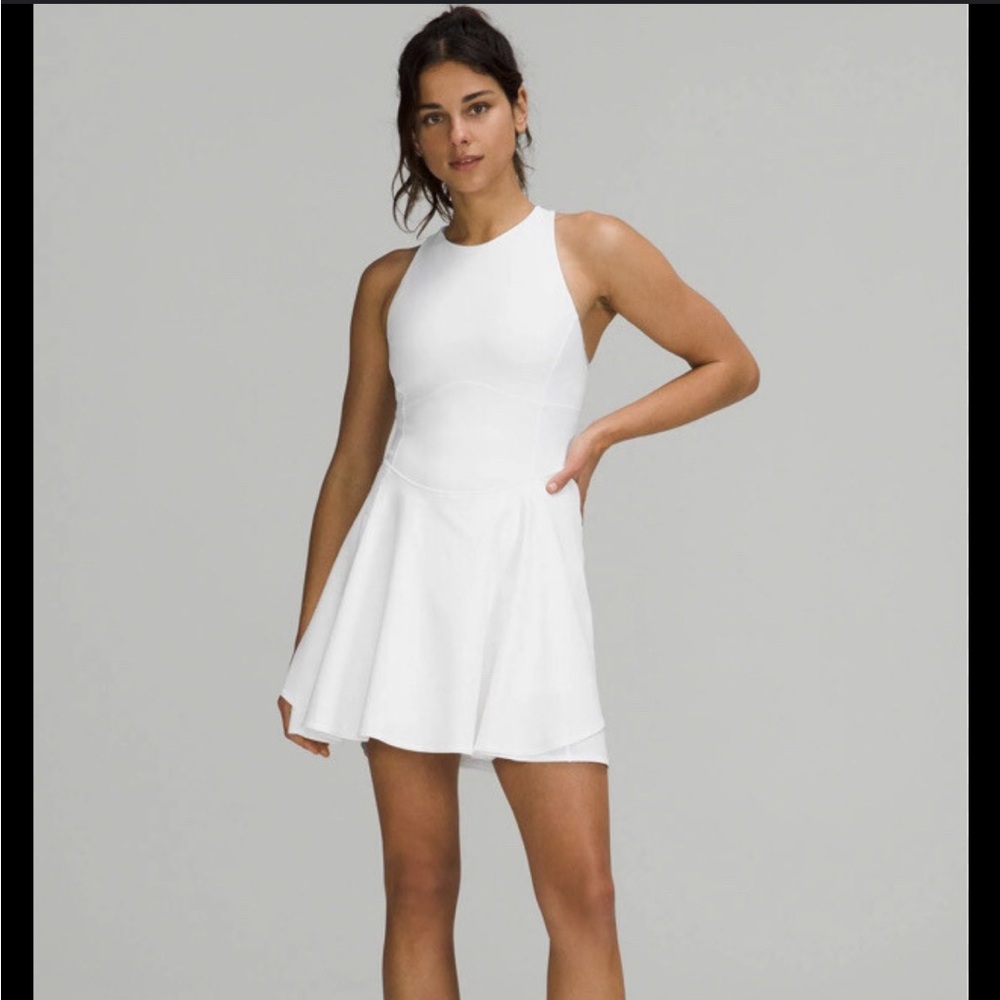 NWT Lululemon Athletic Active Court Crush Dress Cross Back Built In Bra White